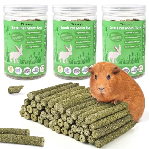 Bissap 114PCS Timothy Hay Sticks for Rabbits, Natural Timothy Grass Molar Teeth Stick Chew Toys for Bunnies Chinchillas Guinea Pigs Hamsters and Other Small Animals Treats - size: 1.88 Pound (Pack of 1)