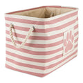 Bone Dry Pet Storage Collection Striped Paw Patch Bin, Rose, Small Rectangle - color: Rose, size: Small Rectangle