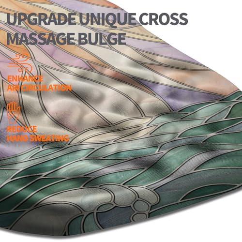 Ergonomic Slope Mouse Pad Wrist Support, Wrist Rest Mousepad for Carpal Tunnel Pain Relief with Massage Bulge and Slow Rebound Memory Foam (12x8 inch, Sun God) - color: AM045-Sun God
