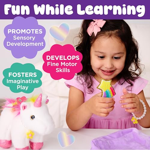 Creativity for Kids Glitzy Unicorn Kit | Adopt, Accessorize & Decorate Your Plush Pet | Toddler Purse & BFF Jewelry | Encourages Imaginative Play & Fine Motor Skills (Ages 4+) - style: Glitzy Unicorn