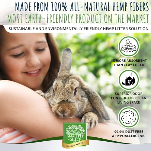 Small Pet Select Hemp Pellet Bedding, Non-Clumping, Rabbits, 20 lb | Biodegradable, Absorbent Odor Control, Eco-Friendly, For Hamsters, Guinea Pigs, Bunnies & Small Pets - size: 20 Pounds