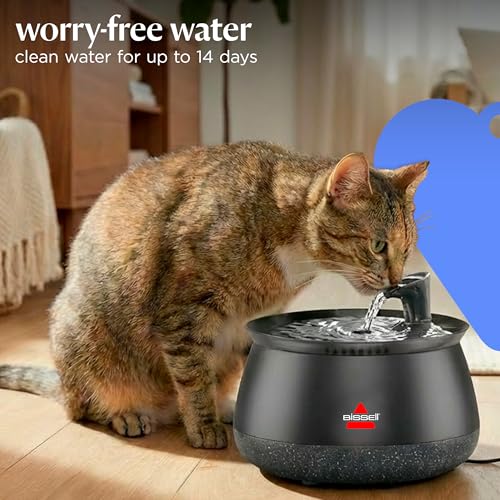 BISSELL HydrateWell Cat Water Fountain, 91oz, 4408 | Wireless pump; SlimeShield technology; 5-layer filtration; ultra-quiet operation; automatic dispensing - style: HydrateWell