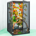 45 Gal Foldable Reptile Terrarium for Gecko & Dragon | 360° clear view with detachable & foldable design for portability. High airflow mesh. Fits crested geckos, chameleons - size: 32x18x18 Inch