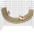 Bird Seagrass Mat 30 x 7 Inch Natural Seagrass Woven Bird Net, Parakeet Climbing Rope Ladder, Hammock Climbing Rope Ladder with Hooks, Chew Toys for Parrots Lovebird Cockatiel Budgie Hamster