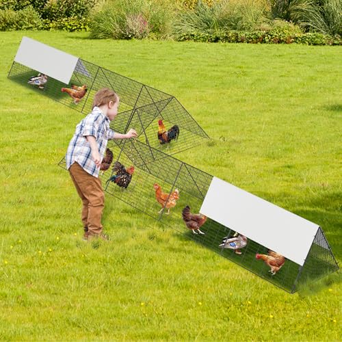 Large Metal Chicken Run Tunnel Waterproof Cover Outdoor Poultry Coop