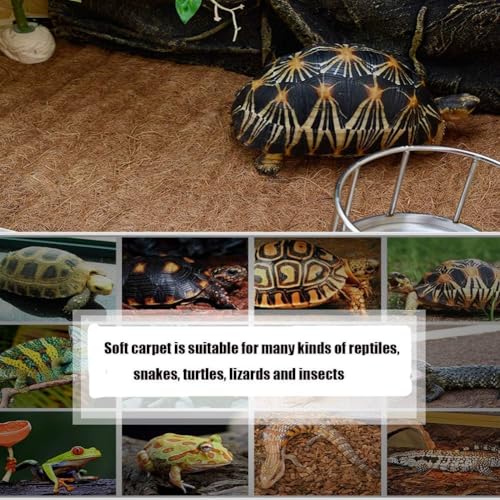 Hamiledyi Reptile Carpet Natural Coconut Fiber Tortoise Carpet Mat for Pet Terrarium Liner Reptile Supplies for Lizard Snake Chamelon Turtle Bedding Bunny Rabbit Mat (4 Pcs) - size: 4 Packs/19.7 x 11.8 Inch