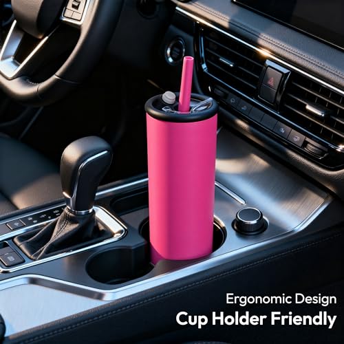 25 oz Candy Tumbler, Insulated Water Bottle with Straw Lid | Double Wall Stainless Steel, 2-in-1 Lid, Flexible Straw, Cup Holder Friendly, Dishwasher Safe, BPA Free, Dark Black - color: Dark Black, size: 25 Ounces