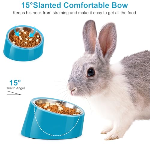 Tilted Dog Bowl Non-Slip & Non-Spill Pet Feeder with Elevated Detachable Melamine Stand, Easy to Get Food Dog Dish, S/100ml Blue - color: Blue, size: Small(100ml)