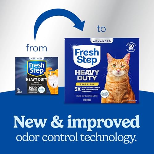 Fresh Step Advanced Heavy Duty Multi Cat Clumping Cat Litter, 17.5 lb. | Heavy Duty, Odor Control, 3X Odor-Eliminating Carbon, Ammonia Block Technology, Compatible with Most Auto Litter Boxes - size: 17.5 lb (Pack of 1)