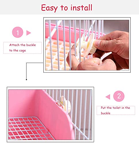 kathson Large Rabbit Litter Box Bunny Corner Toilet Box Potty Trainer Bigger Pet Pan Small Animal Cage Toilet Bedding Box Fanshaped for Adult Guinea Pigs Chinchilla Ferret Galesaur - color: White