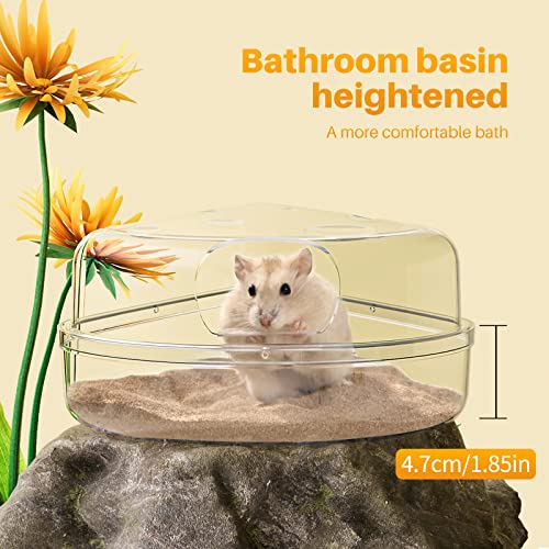 BUCATSTATE Hamster Sand Bath Box - Transparent Critter's Litter Box Sand Bath Shower Room & Digging Container Heighten Version for Guinea Pig Mice Gerbils or Other Small Pets (Small, Transparent) - color: Transparent, size: S