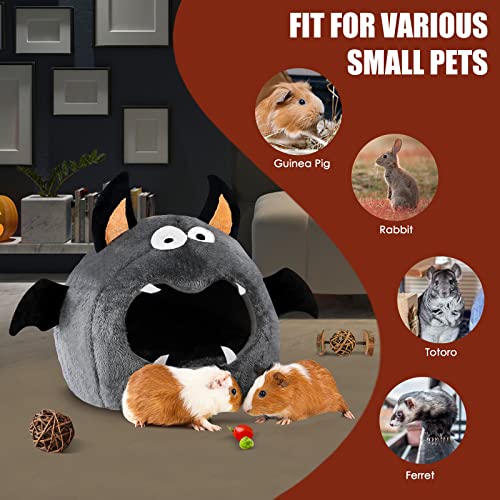 Guinea Pig Hideout - Guinea Pig Bed, Halloween Style Small Pet Hides, Ideal Bed for Small Pets, Bat Shape, Dark Gray