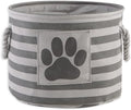Bone Dry Pet Storage Collection Striped Paw Patch Bin, Small Round, Grayz, Medium Breeds (Pack of 12) - color: Gray, size: Small Round (Pack of 12)
