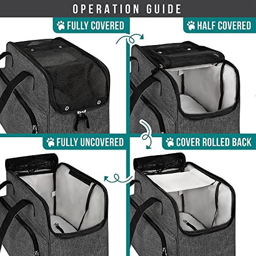 PetAmi Small Dog Purse Carrier, Soft-Sided Pet Carrier Bag with Pockets, Portable Puppy Cat Travel Handbag Tote, Airline Approved Breathable Mesh, Poop Bag Dispenser, Sherpa Bed, Max 18 lbs, Dark Gray - color: Heather Charcoal