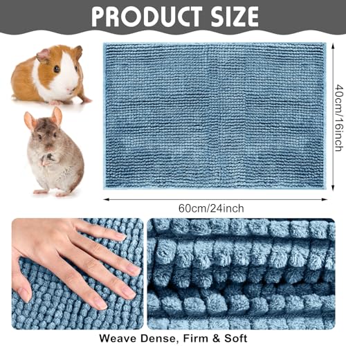 4 Pcs Guinea Pig Cage Liner 16 x 24 Inch Washable Chenille Pee Pads Pet Dog Cat Bedding Training Mat Reusable for Small Animals Puppy Bunny Hamster Chinchilla - color: Mixed Color, size: 16 x 24 Inch, style: Low Pile Chenille