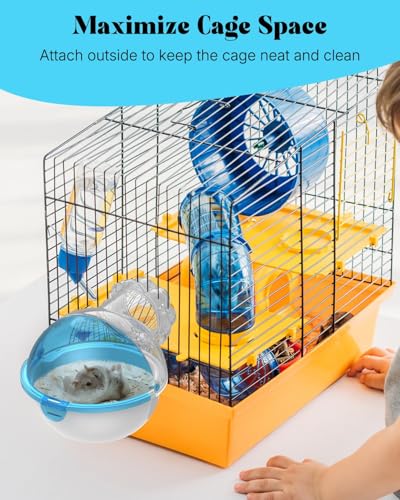 Pawfly Hamster Sand Bath Container, Removable Hamster Dust Bath & Bathroom, Multi-Use Hamster Cage Accessories for Gerbil, Chinchilla, Syrian Hamsters & Small Animals