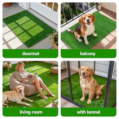 Artificial Grass Outdoor, 31.5x47.3" Grass Pad for Dogs Potty Training | Pet Friendly, with Drainage Holes, Easy to Clean, Fake Grass Mat, Replacement Turf Rug for Patio Balcony Lawn Apartment Decor - size: 47.3x31.5 inch