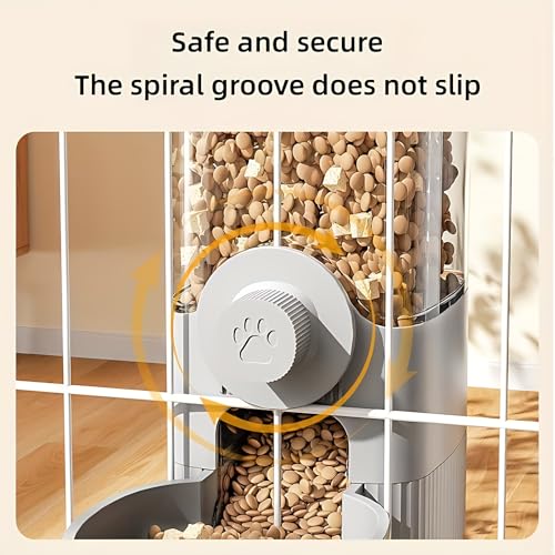 GPY Automatic Hanging Gravity Pet Feeder and Water Dispenser Set | Automatic Rabbit Bunny Feeder and Guinea Pig Water Bottle Water Dispenser for Dogs Cats Pets Animals Large Capacity (Grey) - color: Grey