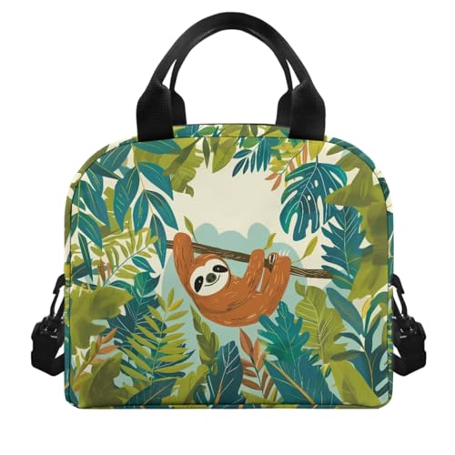 Kids' Backpacks & Lunch Boxes Active Sloth Water Bottle Holder and Large Capacity Pencil Case 4PCS Set Bookbag for 8 Years Old Girls Lightweight 2Nd Grade School Bag with Compartment - color: Active Sloth