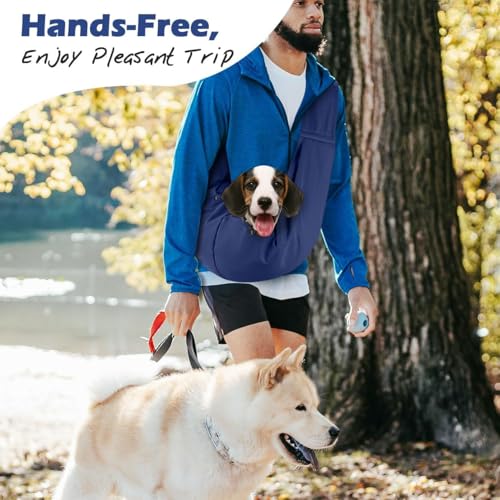 Pawaboo Small Dog Sling Carrier | Reversible Puppy Small Pet Carrier,Hands Free,Safety Buckle,Storage Pocket for Travel,Outdoor Activities Indigo - color: Indigo