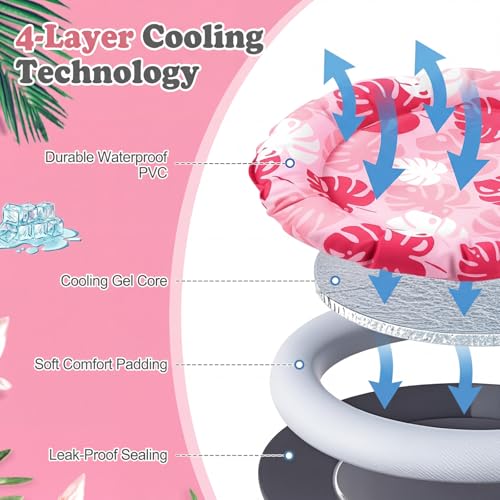 Drydiet Pet Cooling Mat for Cats & Small Dogs, Gel Pad, Washable, 20.1 in | No water or refrigeration needed; washable, scratch-resistant gel mat keeps cats and small dogs cool indoors or outdoors. - color: Pink