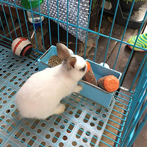 Hamiledyi 4 Pcs Rabbit Cage Mats Small Animal Plastic Feet Pads Floor Mat for Pet Cats Dogs Bunny Hamster Rat Chinchilla Guinea Pig(Blue)