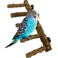 SIMENA Bird Ladder Perch, Natural Wood Parrot Stand, Hamster Climbing Toy, Bird Cage Ladder for Small and Medium Birds, Parakeet, Cockatiel, Conures, Lovebirds, Budgie