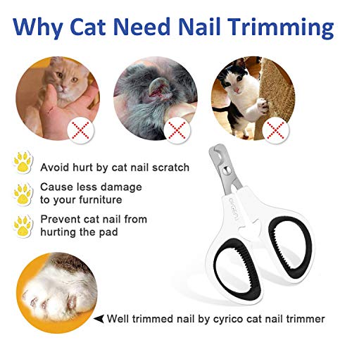 Pet Nail Clippers, Update Version Cat & Kitten Claw Nail Clippers for Trimming, Professional Pet Nail Clippers Best for a Cat, Puppy,Rabbit, Kitten & Small Dog,Sharp & Safe (Black) - color: Black