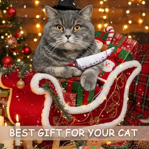 5PC Catnip Funny Cat Toys, [100% Organic Catnip Filled] Knife-Shaped Crinkly Sound Toys for Indoor Kitten Cat Nip Kitty Chew Toy - color: Catnip Toys