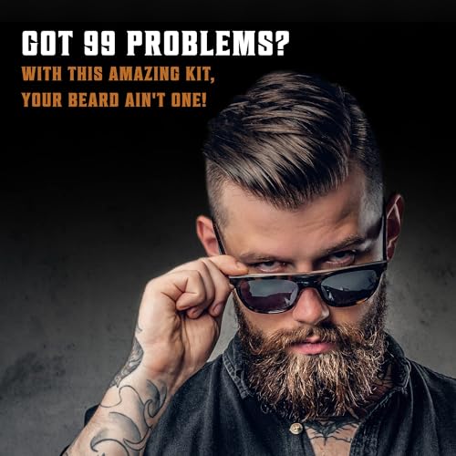 Viking Revolution Beard Comb and Beard Brush Set with Velvet Pouch - style: Beard Comb & Brush