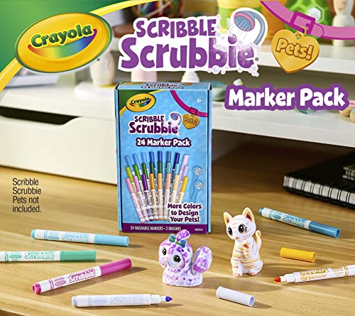 Crayola Scribble Scrubbie Pets Marker Refill & Expansion Set - 24 Washable Markers for Kids, Gifts for Girls & Boys [Amazon Exclusive] - size: Small, style: Refill Markers
