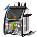 Bird Carrier Bag with Indestructible Stainless Steel Mesh, Bird Travel Cage with Stand, Easy to Clean Backpack for Parrot, Portable Bird Travel Bag, Pink - color: Pink
