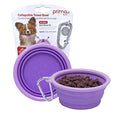 Prima Pet Collapsible Silicone Food and Water Travel Bowl with Clip for Dog and Cat, Small (1.5 Cups) - color: PURPLE, size: SMALL (1.5 CUPS)