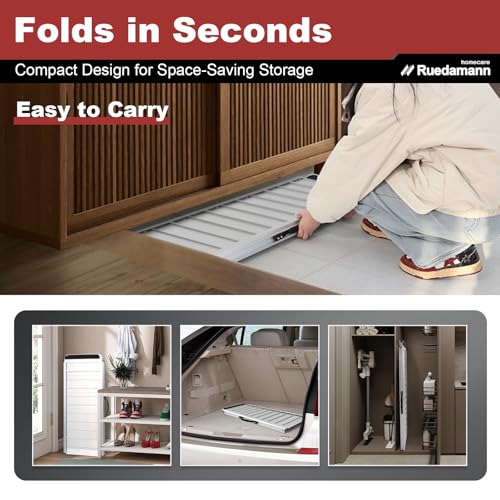 Ruedamann Portable Wheelchair Ramp, Sturdy Non-Slip Aluminum Wheelchair Ramp MR607MW607M0224 - size: 6FT Silver(Using Height 6-18'')