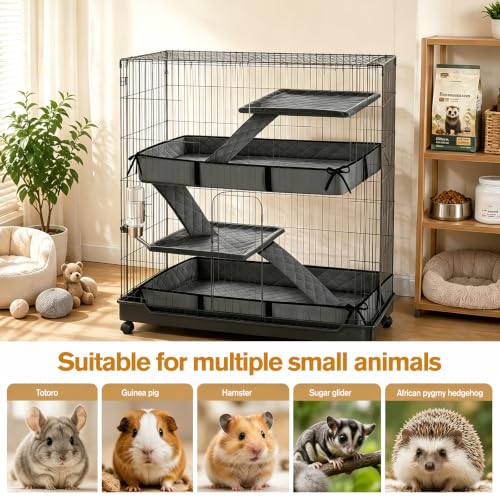 Ferret Cage Liner, Ferret Cage Accessories Suitable for Small Animals Rats, Chinchillas, Hedgehogs & Ferrets Non-Slip, Washable, Waterproof Fits Double-Unit Small Animal Cages