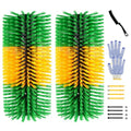 2 Pack Horse Brush Goat Scratching Post, Livestock Scratching Brush | with Cleaning Tool, Gloves, Stiff Bristle, Itch Relief, Self-grooming, Full Massage, Livestock Brushes Set Includes 8 Screws - color: Green