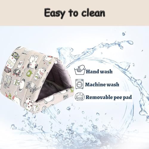 Guinea Pig Hideout Cozy Cotton Washable Tent for Small Animals | Hamster Bed, Portable House Cage Accessories Bunny Hedgehog Mouse Chinchillas Ferrets Bearded Dragons Rats (6.8"x7.4") - color: Gray