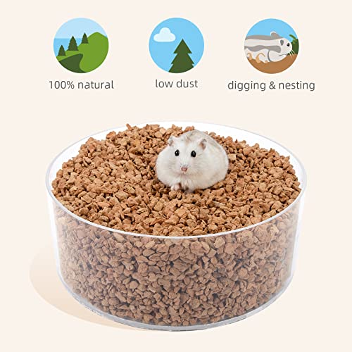 Niteangel Natural Coco/Cork Hamster Bedding: 5L Absorb Odors & Low Dust | Encourages Digging & Burrowing Instinct - Pet Litter for Dwarf Syrian Hamsters Gerbils mices Degus or Other Small Animal - size: 5L