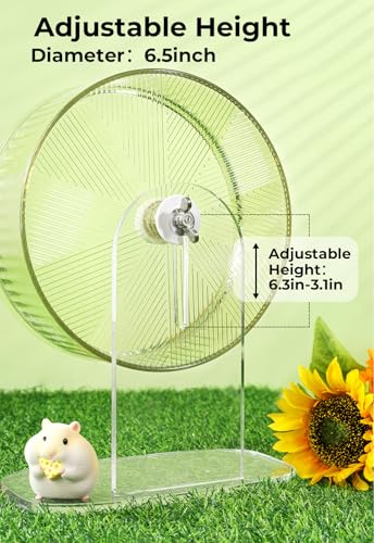 Super-Silent Hamster Exercise Wheel: Silent Spin Toys Hamster Running Wheels with Height Adjustable Stand for Hamsters Gerbils Mice Or Other Small Animals -6.5inch Blue - color: Blue, size: 6.5inch