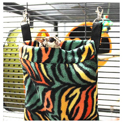 Exotic Nutrition Rainbow Zebra Pouch Set - Hammocks and Bedding for Sugar Gliders, Rats, Ferrets, Chinchillas, Squirrels, Marmosets, Hamsters, Gerbils & Small Animals