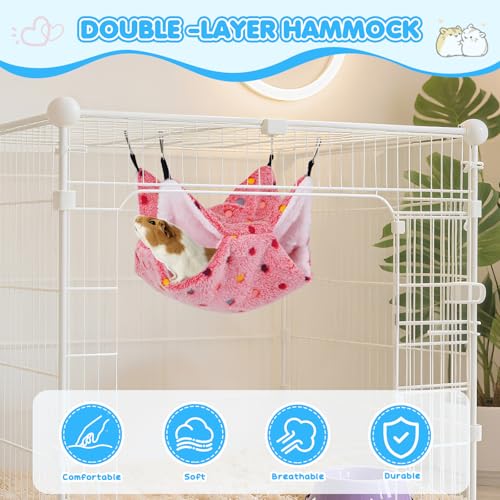 YedsIntu 3 Pcs Guinea Pig Hammock, Rat Ferret Hamster Hanging Hammock Guinea Pig Accessories for Small Animals Chinchilla Parrot Sugar Glider Ferret Squirrel (11"×11") - color: Purple, Blue, Red