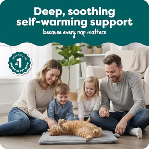 FurHaven ThermaNAP Self Warming Cat Mat, Dog Bed for Crates with Self-Warming Technology for Cozy Rest, Fully Machine Washable, Small, Plush Faux Fur, Gray - color: Gray, size: Small - 22"L x 17"W