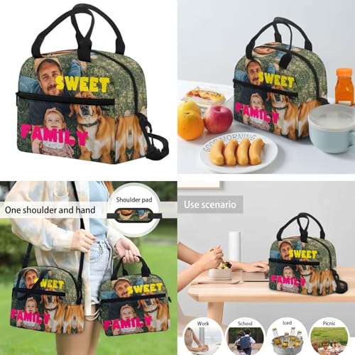Customized Pattern Backpack for Girls Boys Backpack with Lunch Box Water Bottle Bag and Kawaii Pencil Case 1St Grade 4PCS Set Bookbag with Compartment for Large School Bag - color: Customized Pattern