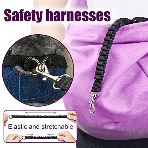 Dog Cat Sling Carrier Adjustable Padded Shoulder Strap with Large Zipper Pocket & Mesh Pocket for Outdoor Travel - color: Purple