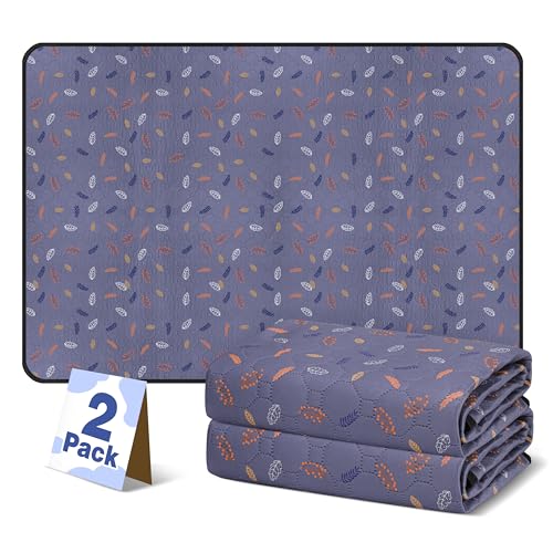 2'Pcs Washable Pee Pads, Reusable Puppy Pet Training Pads, Waterproof Dog Crate, Whelping Pad, Non-Slip Protects Against Urine Leakage Deep Grey Extra Large - color: Deepgrey, size: Extra Large