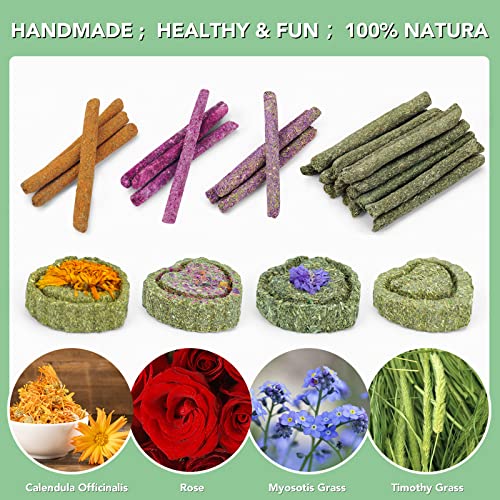 Rabbit Chew Toys Teeth Timothy Hay Sticks, Guinea Pig Chew Treats Toys | Timothy Hay Sticks chew Treats for Rabbit Toys, Chinchillas Hamsters Bunny Guinea Pig Rats and Animals Teeth Care - size: 36Pack-sticks Set