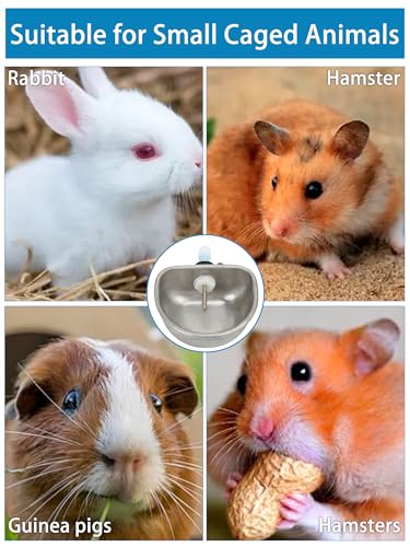 Rabbit Drinking Water Bowl, 10PCS Nipple Drinker Feeder Pet Cage | 3.54x2.60x1.18in Stainless Steel Watering Dispenser System, Bunny Equipment for Breeding Cages