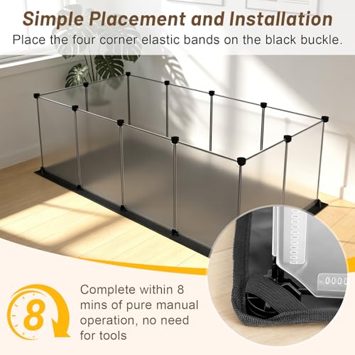 Tresbro Guinea Pig Cage with Waterproof Mat & 12 Transparent Panels, Bunny Enclosure and Indoor Guinea Pig Playpen 48''L x 24''W x 16''H, Small Animal Playpen for Hamster, Hedgehog, Kitten, Rabbit - size: 12 Panels with flat mat