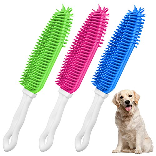 Pet Hair Remover,Car & Auto Detailing Brush,3 Pieces | Lint Remover for Dogs Cats, Rubber Massage Brushes for Furniture, Car Interiors, Carpet