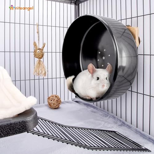 Niteangel 13.8'' Chinchilla Wheel - Quiet & Sturdy Exercise Wheel for Chinchilla or Other Similar-Sized Pets (for Chinchilla, 13.8 inch Running Drum Wheel)